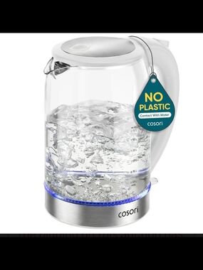 Cosori Glass Electric Kettle in Clear & Silver